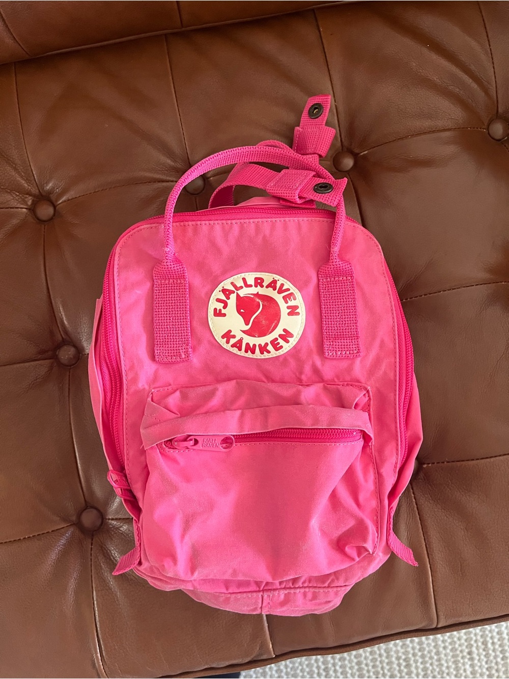 Fjallraven Mini Kanken Kids Backpack in Bright Pink